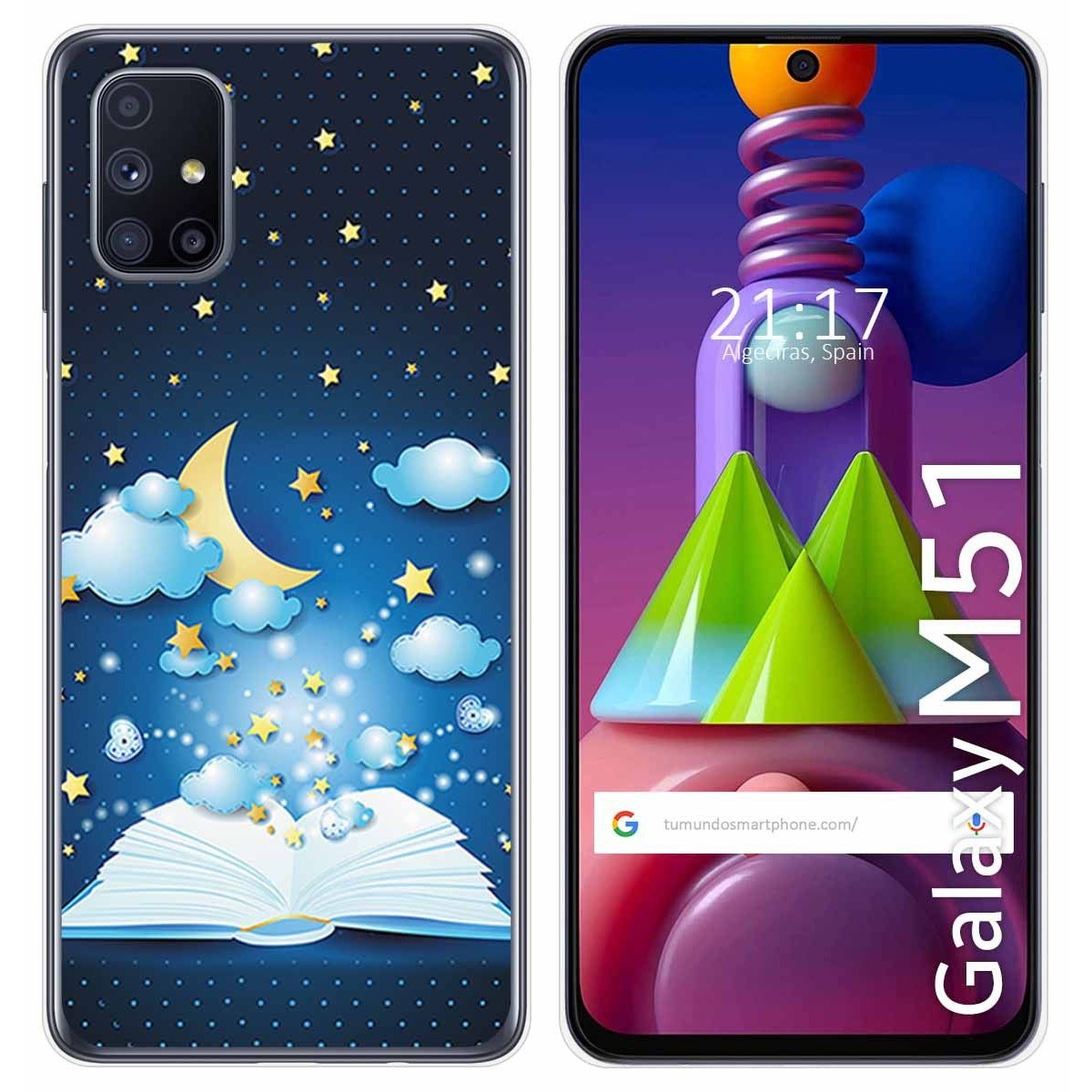 Funda Gel Tpu para Samsung Galaxy M51 diseño Libro Cuentos Dibujos