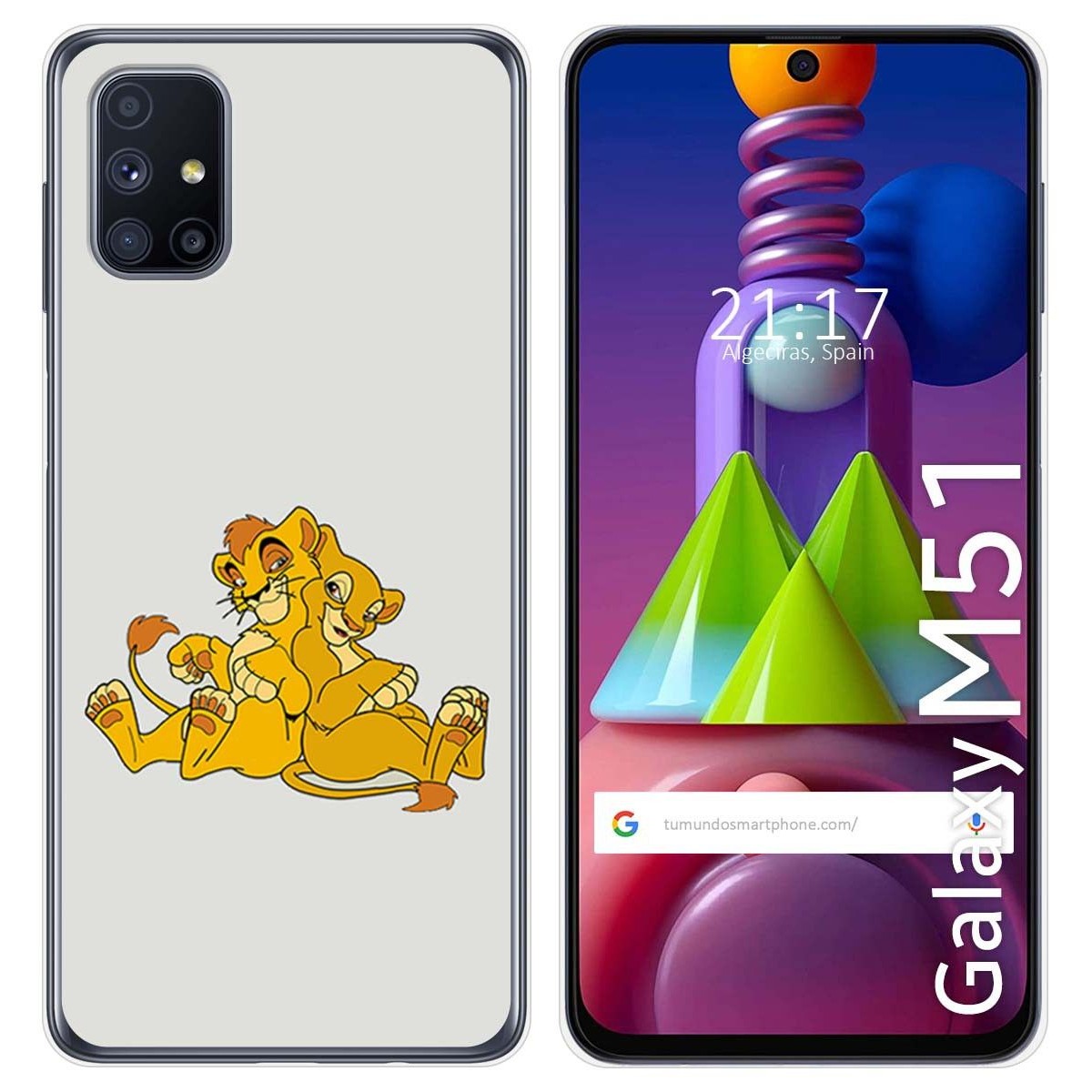 Funda Gel Tpu para Samsung Galaxy M51 diseño Leones Dibujos