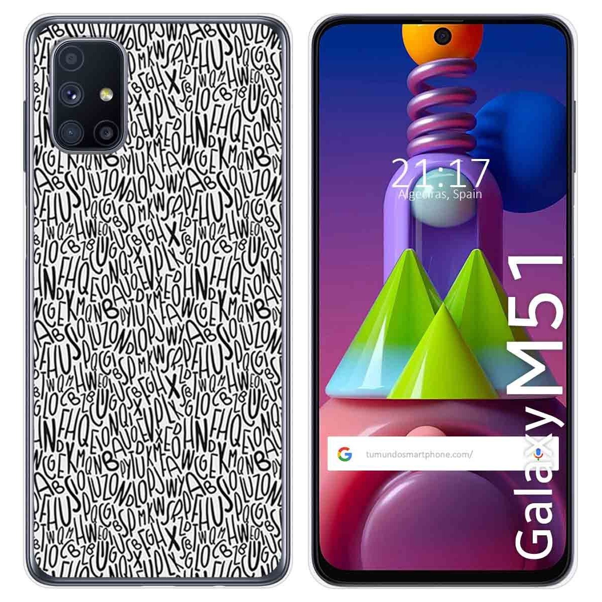 Funda Gel Tpu para Samsung Galaxy M51 diseño Letras Dibujos