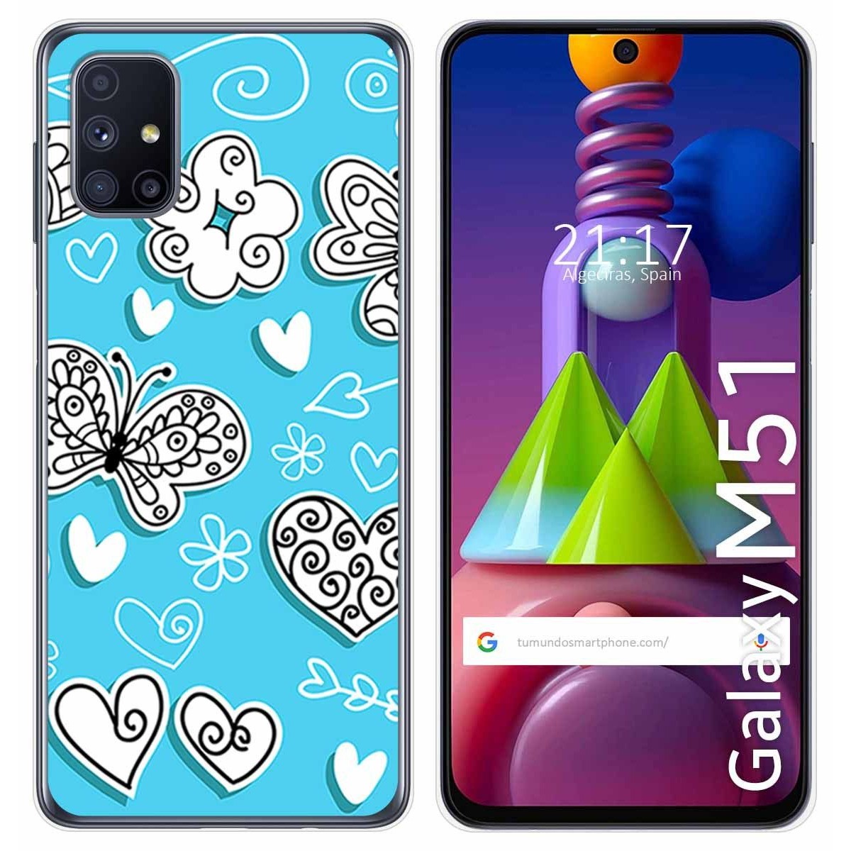 Funda Gel Tpu para Samsung Galaxy M51 diseño Mariposas Dibujos