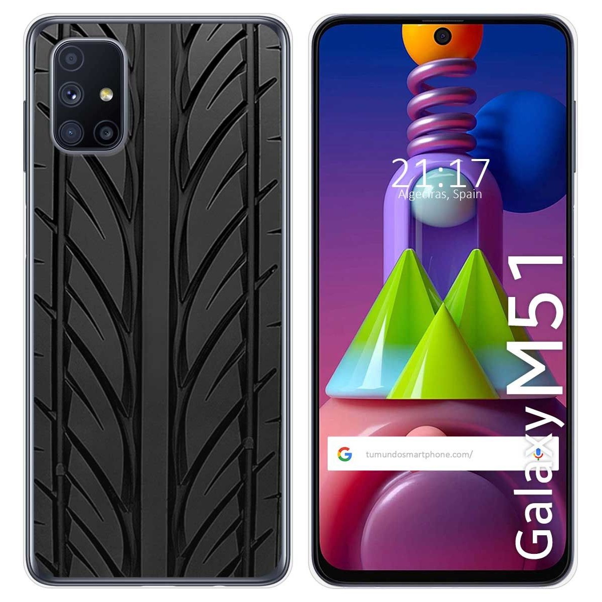 Funda Gel Tpu para Samsung Galaxy M51 diseño Neumatico Dibujos