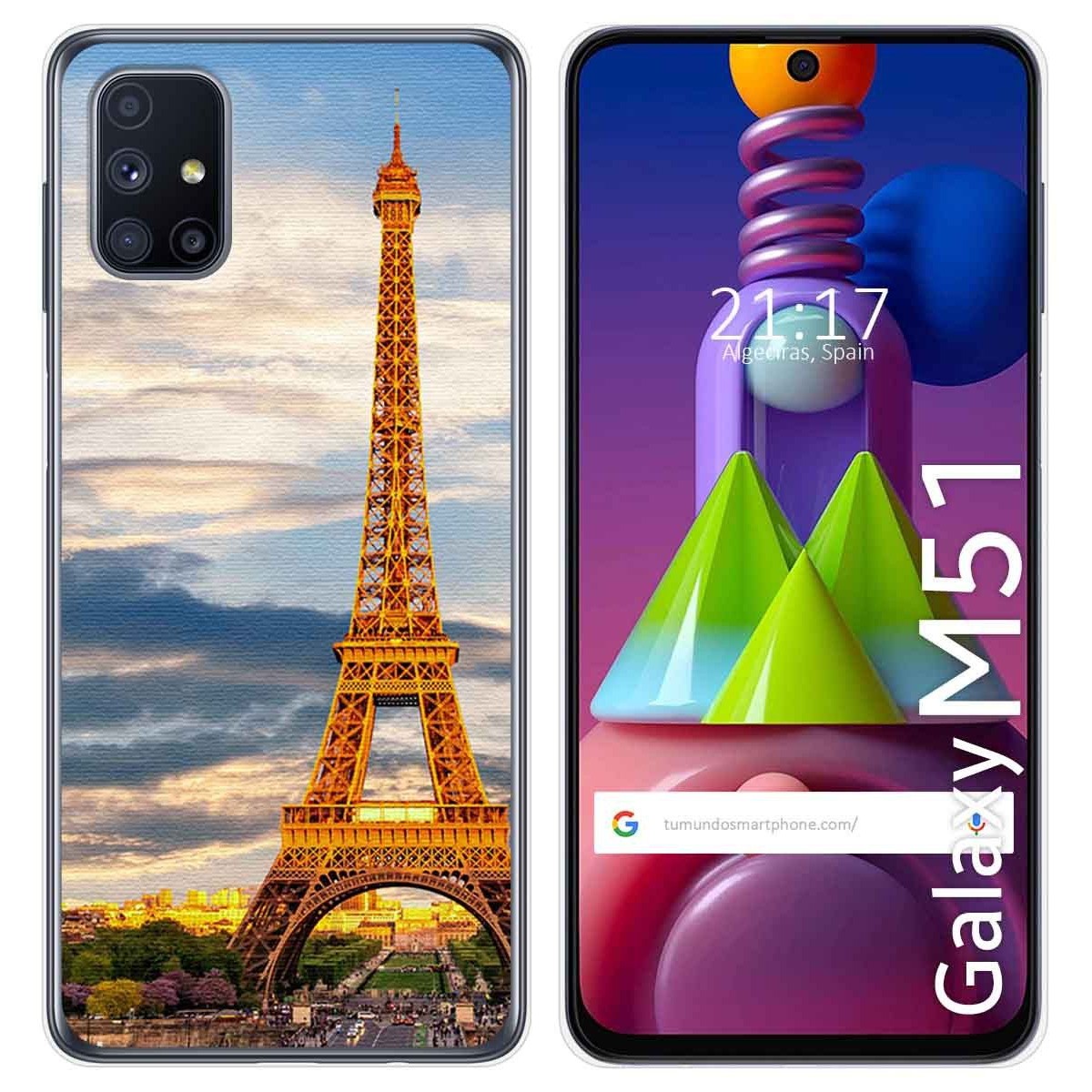 Funda Gel Tpu para Samsung Galaxy M51 diseño Paris Dibujos