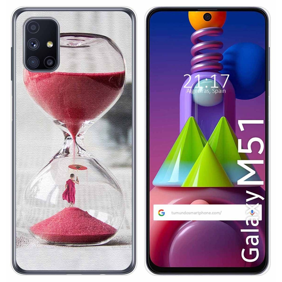 Funda Gel Tpu para Samsung Galaxy M51 diseño Reloj Dibujos