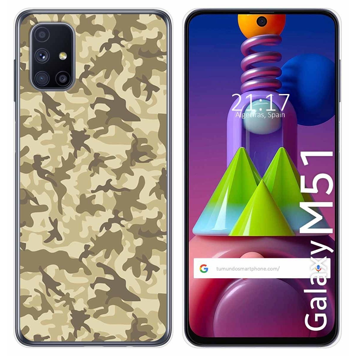 Funda Gel Tpu para Samsung Galaxy M51 diseño Sand Camuflaje Dibujos