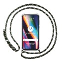 Funda Colgante Transparente para Motorola Moto G 5G Plus con Cordon Verde / Dorado