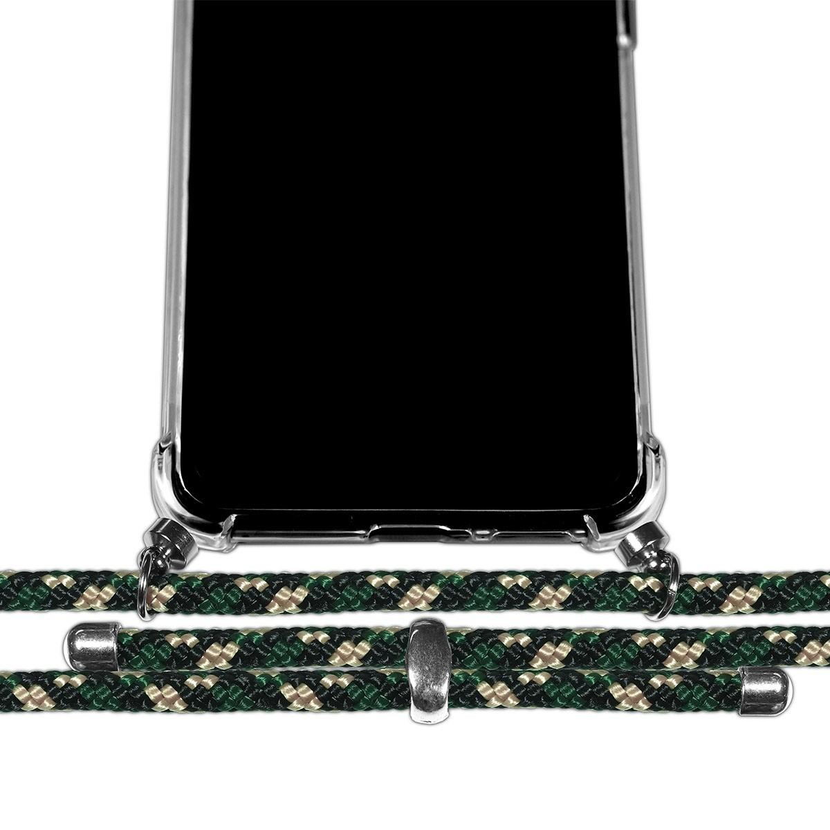 Funda Colgante Transparente para Samsung Galaxy Note 20 con Cordon Verde / Dorado