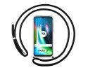 Funda Colgante Transparente para Motorola Moto G9 Play / E7 Plus con Cordon Negro