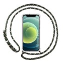 Funda Colgante Transparente para Iphone 12 Mini (5.4) con Cordon Verde / Dorado