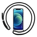 Funda Colgante Transparente para Iphone 12 / 12 Pro (6.1) con Cordon Negro