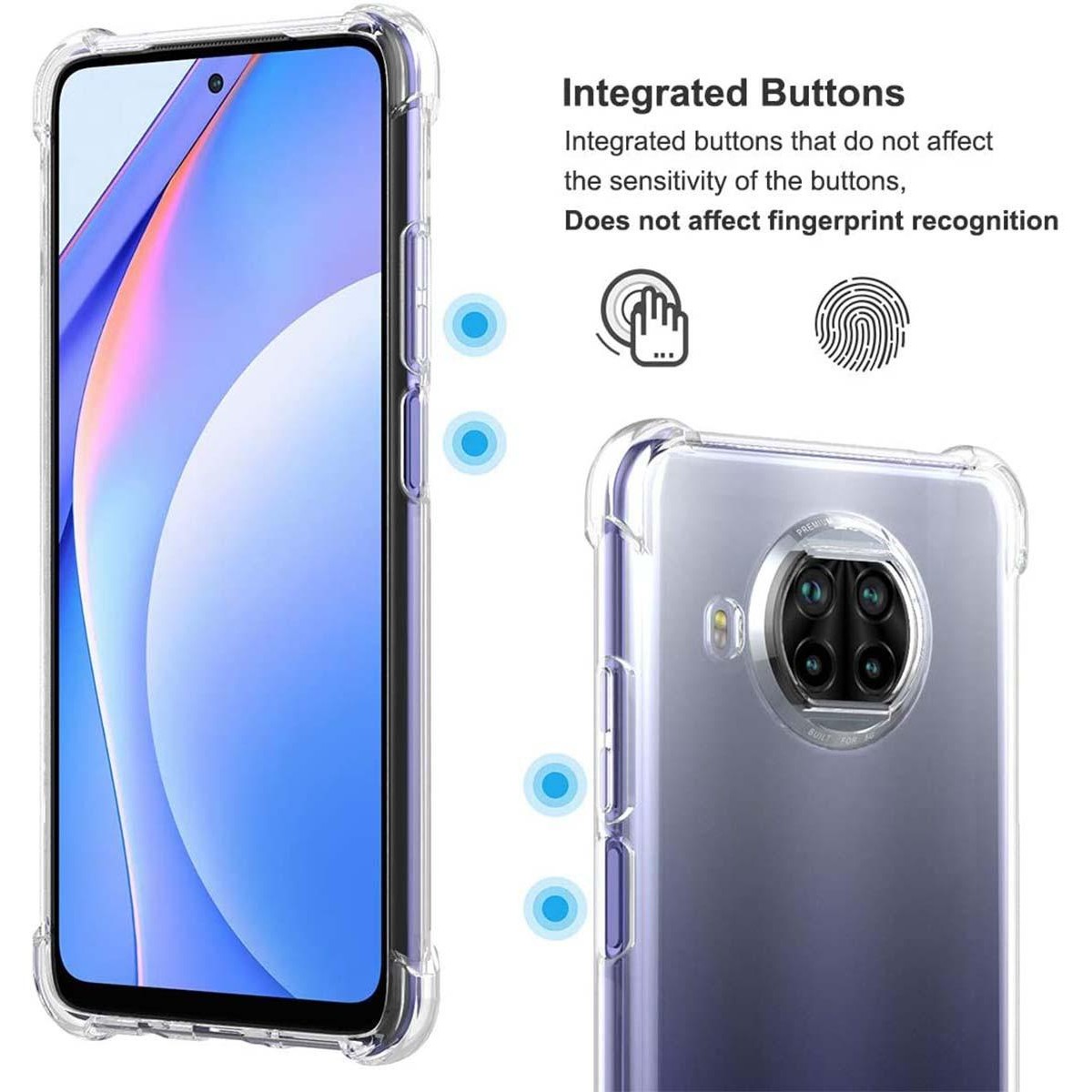 Funda Gel Tpu Anti-Shock Transparente para Xiaomi Mi 10T Lite