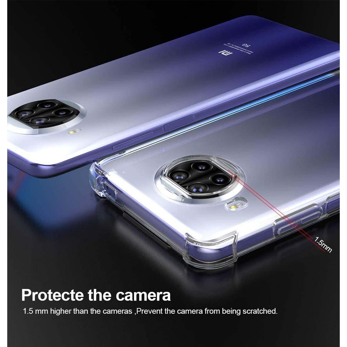 Funda Gel Tpu Anti-Shock Transparente para Xiaomi Mi 10T Lite