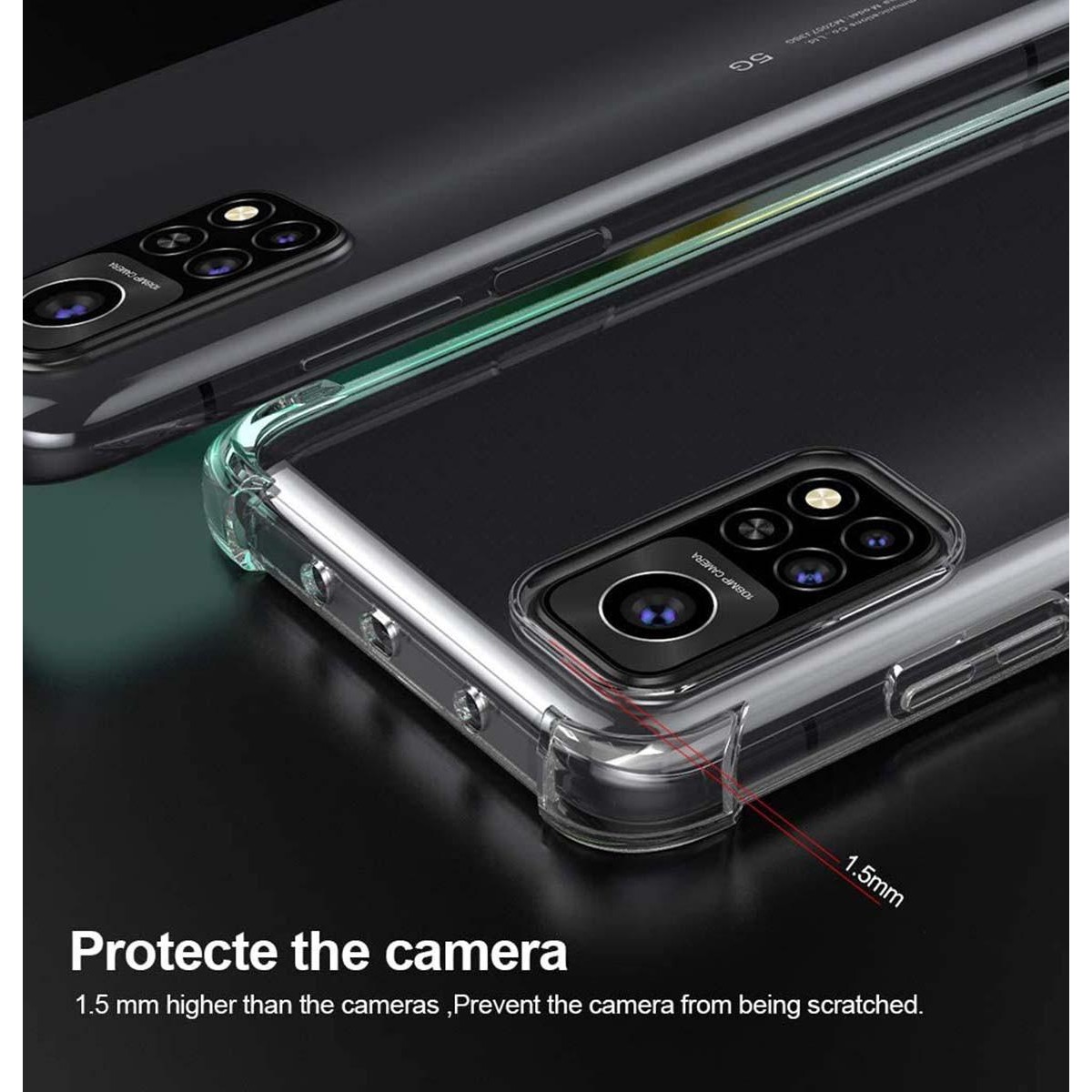 Funda Gel Tpu Anti-Shock Transparente para Xiaomi Mi 10T / 10T Pro