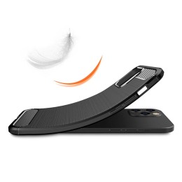 Funda Gel Tpu Tipo Carbon Negra para Iphone 12 Pro Max (6.7) 2