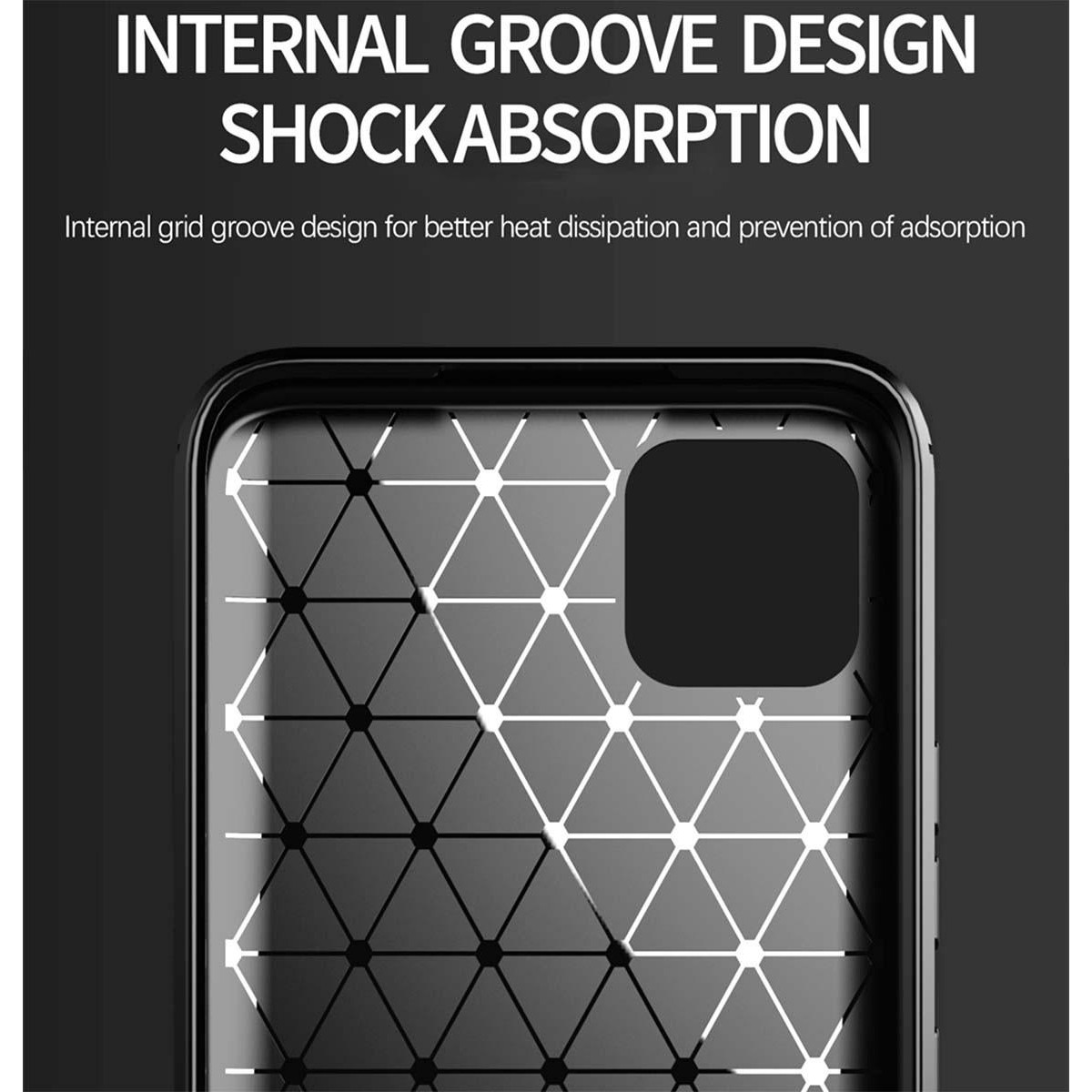 Funda Gel Tpu Tipo Carbon Negra para Realme C11