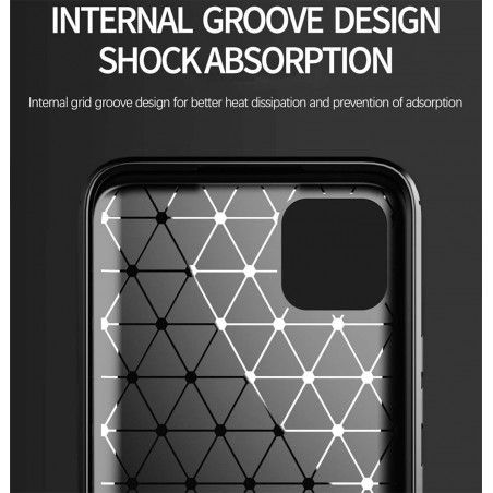 Funda Gel Tpu Tipo Carbon Negra para Realme C11