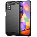 Funda Gel Tpu Tipo Carbon Negra para Samsung Galaxy M51
