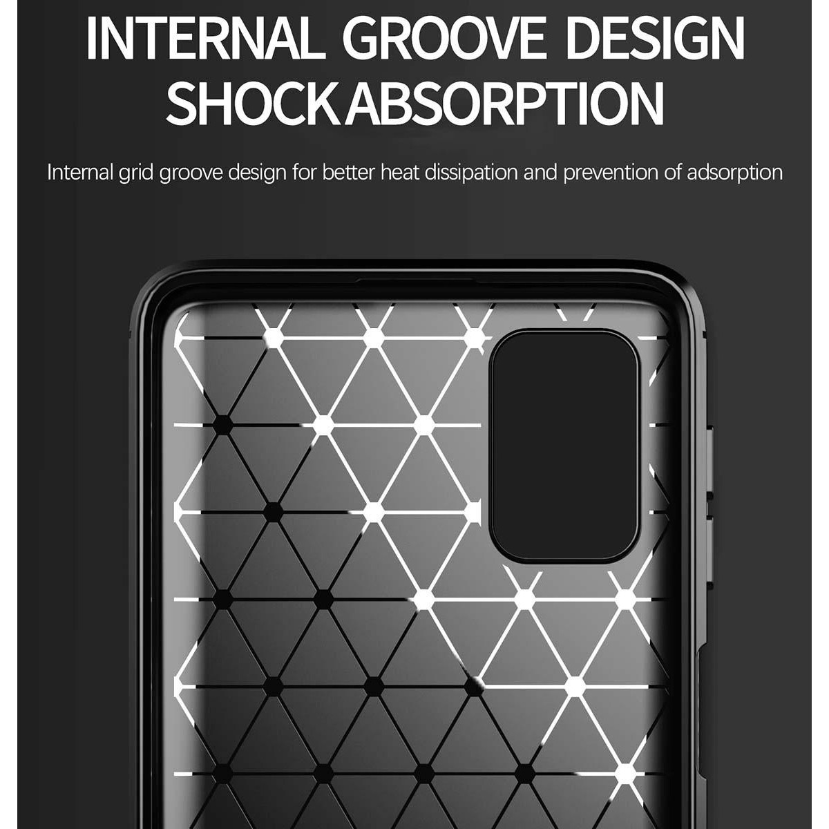 Funda Gel Tpu Tipo Carbon Negra para Samsung Galaxy M51
