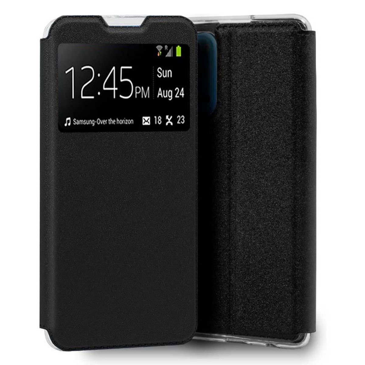 Funda Libro Soporte con Ventana para Oppo Reno 4 Pro 5G Color Negra