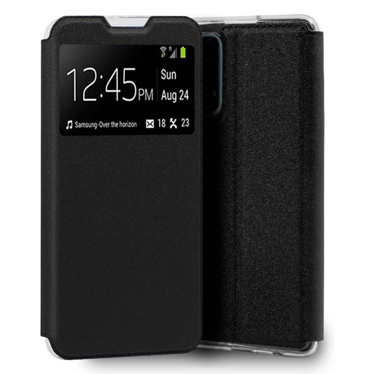 Funda Libro Soporte con Ventana para Realme 7 Pro Color Negra