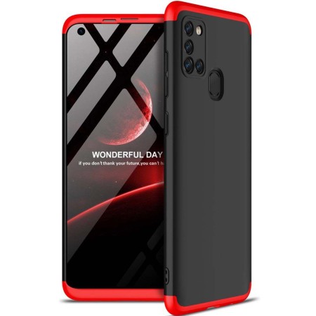 Funda Carcasa GKK 360 para Samsung Galaxy A21S  color Negra / Roja