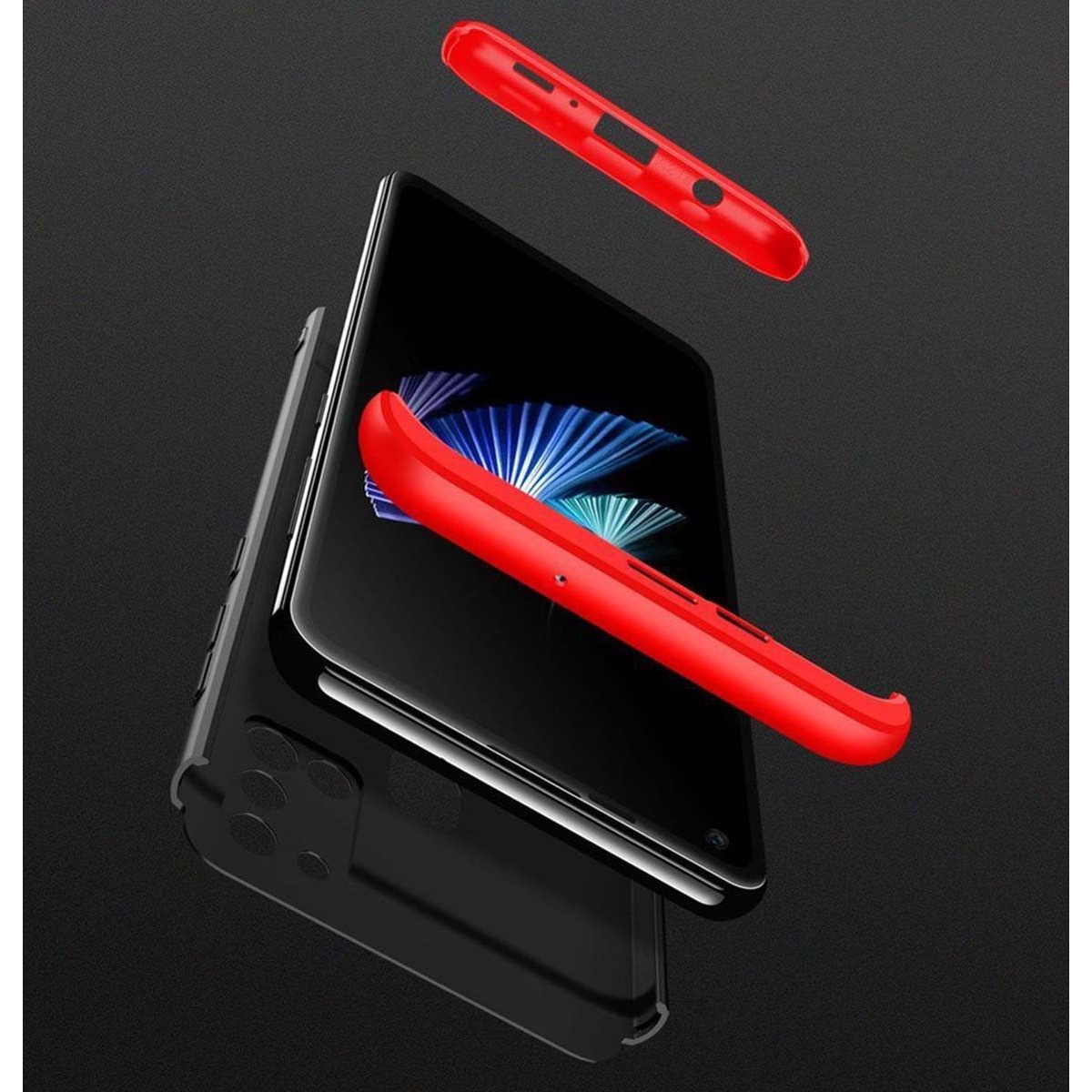 Funda Carcasa GKK 360 para Samsung Galaxy A21S  color Negra / Roja