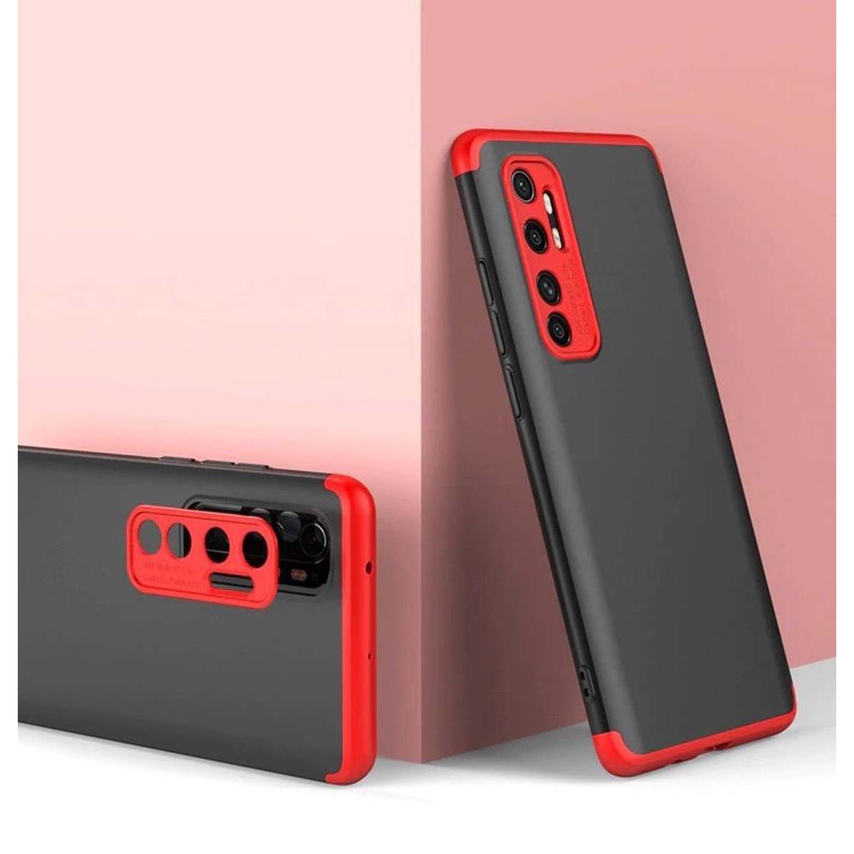 Funda Carcasa GKK 360 para Xiaomi Mi Note 10 Lite  color Negra / Roja
