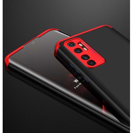 Funda Carcasa GKK 360 para Xiaomi Mi Note 10 Lite  color Negra / Roja