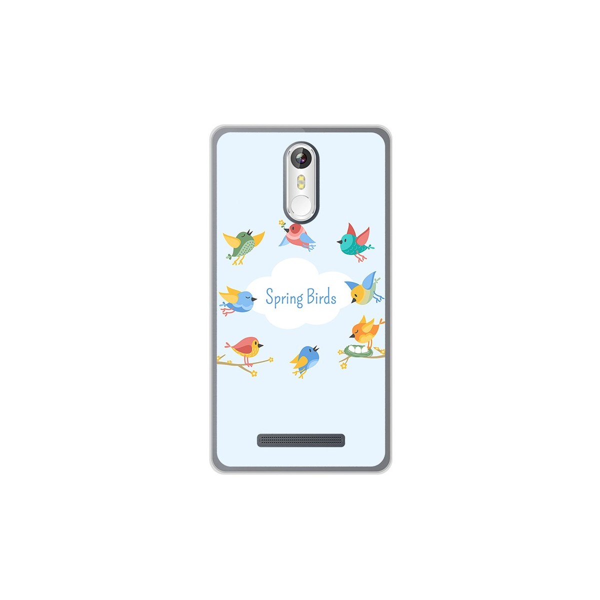 Funda Gel Tpu para Leagoo M8 / M8 Pro Diseño Spring Birds Dibujos