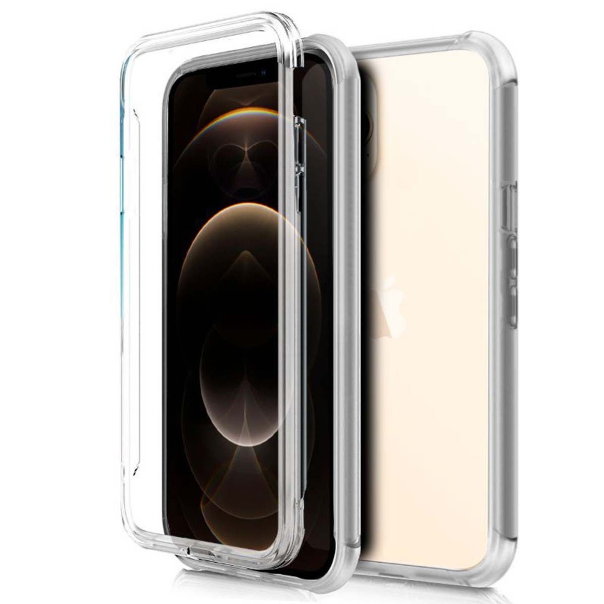Funda Completa Transparente Pc + Tpu Full Body 360 para Iphone 12 Pro Max (6.7)