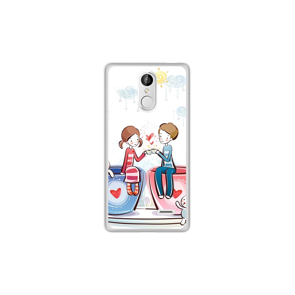 Funda Gel Tpu para Leagoo M5 Diseño Cafe Dibujos