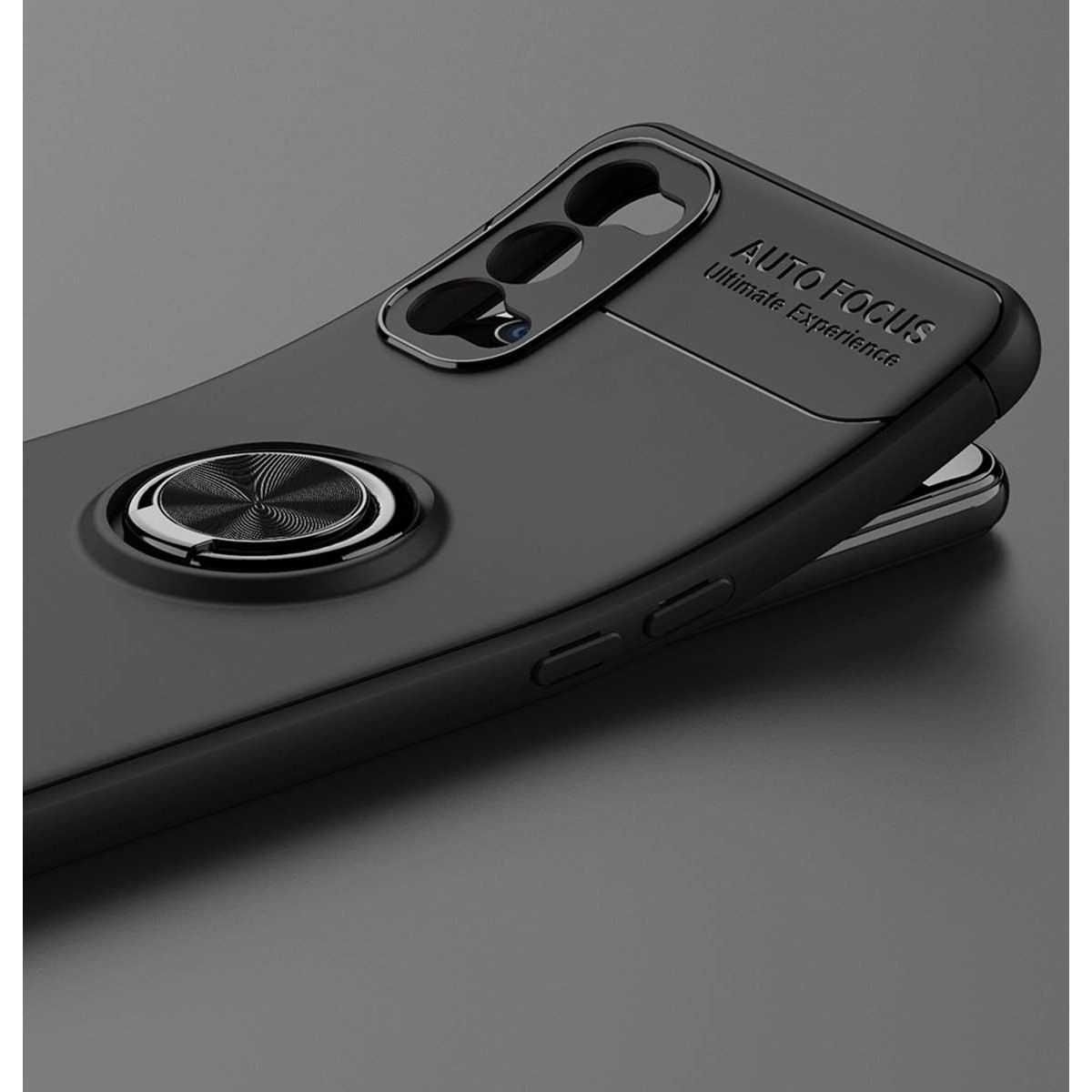 Funda Magnetica Soporte con Anillo Giratorio 360 para Oppo Reno 4 Pro 5G Roja