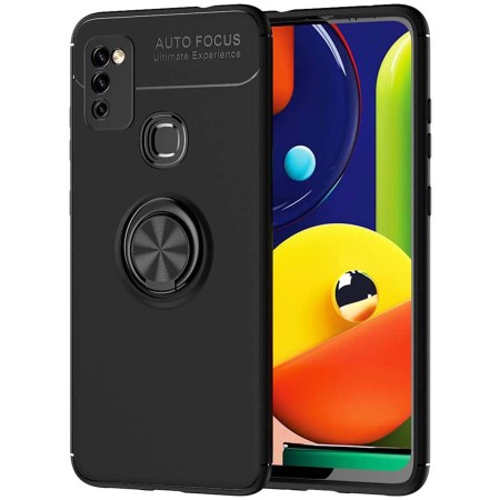 Funda Magnetica Soporte con Anillo Giratorio 360 para Samsung Galaxy M51 Negra