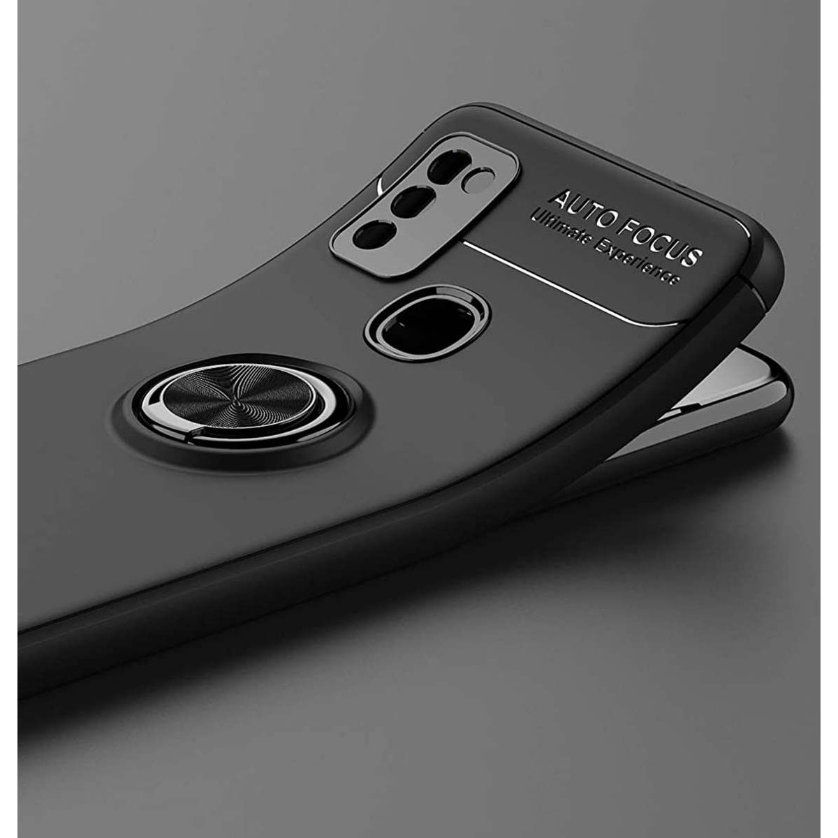 Funda Magnetica Soporte con Anillo Giratorio 360 para Samsung Galaxy M51 Negra