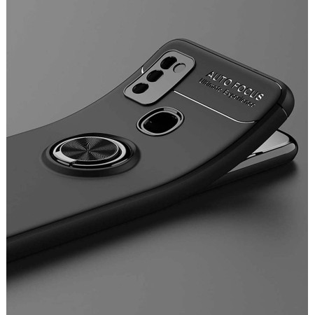 Funda Magnetica Soporte con Anillo Giratorio 360 para Samsung Galaxy M51 Negra