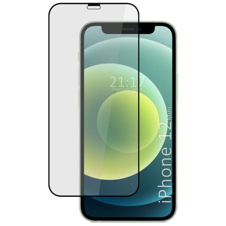 Protector Cristal Templado Completo 5D Full Glue Negro para Iphone 12 Mini (5.4) Vidrio