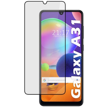 Protector Cristal Templado Completo 5D Full Glue Negro para Samsung Galaxy A31 Vidrio