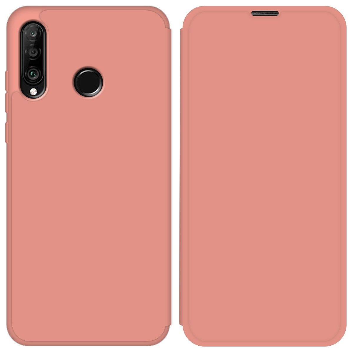 Funda Silicona Líquida con Tapa para Huawei P30 Lite color Rosa Pastel
