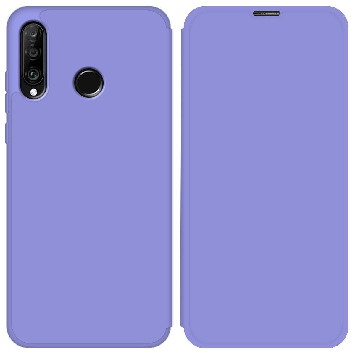 Funda Silicona Líquida con Tapa para Huawei P30 Lite color Morado Pastel
