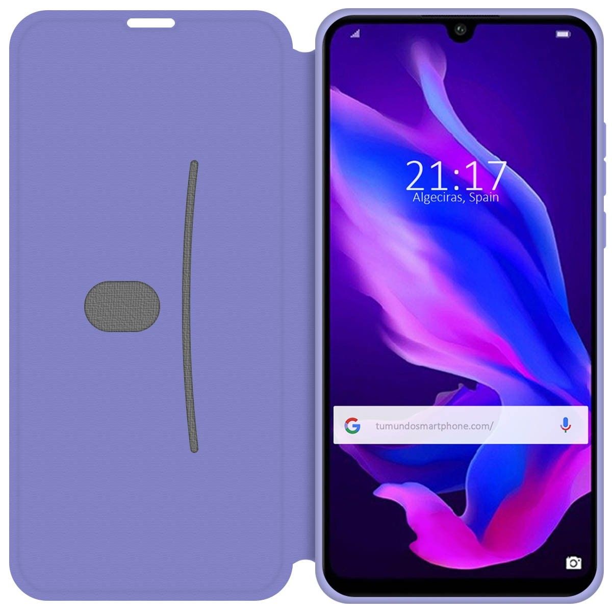 Funda Silicona Líquida con Tapa para Huawei P30 Lite color Morado Pastel