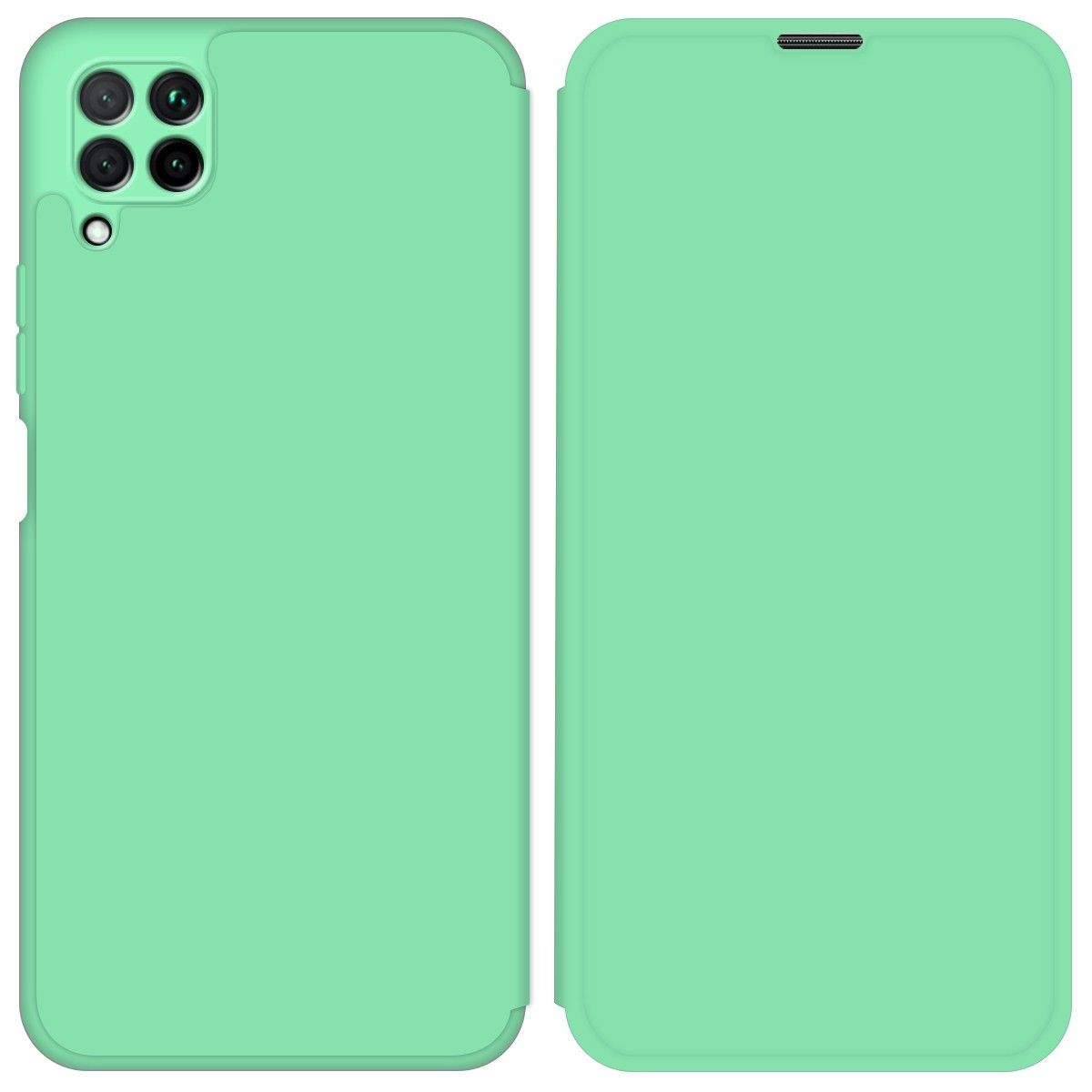 Funda Silicona Líquida con Tapa para Huawei P40 Lite color Verde Pastel