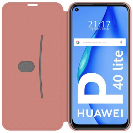 Funda Silicona Líquida con Tapa para Huawei P40 Lite color Rosa Pastel