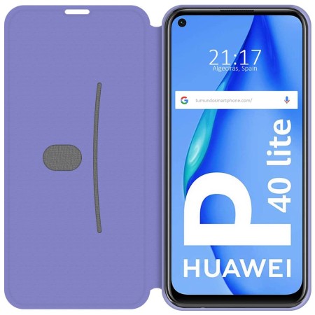 Funda Silicona Líquida con Tapa para Huawei P40 Lite color Morado Pastel