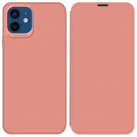 Funda Silicona Líquida con Tapa para Iphone 12 / 12 Pro (6.1) color Rosa Pastel