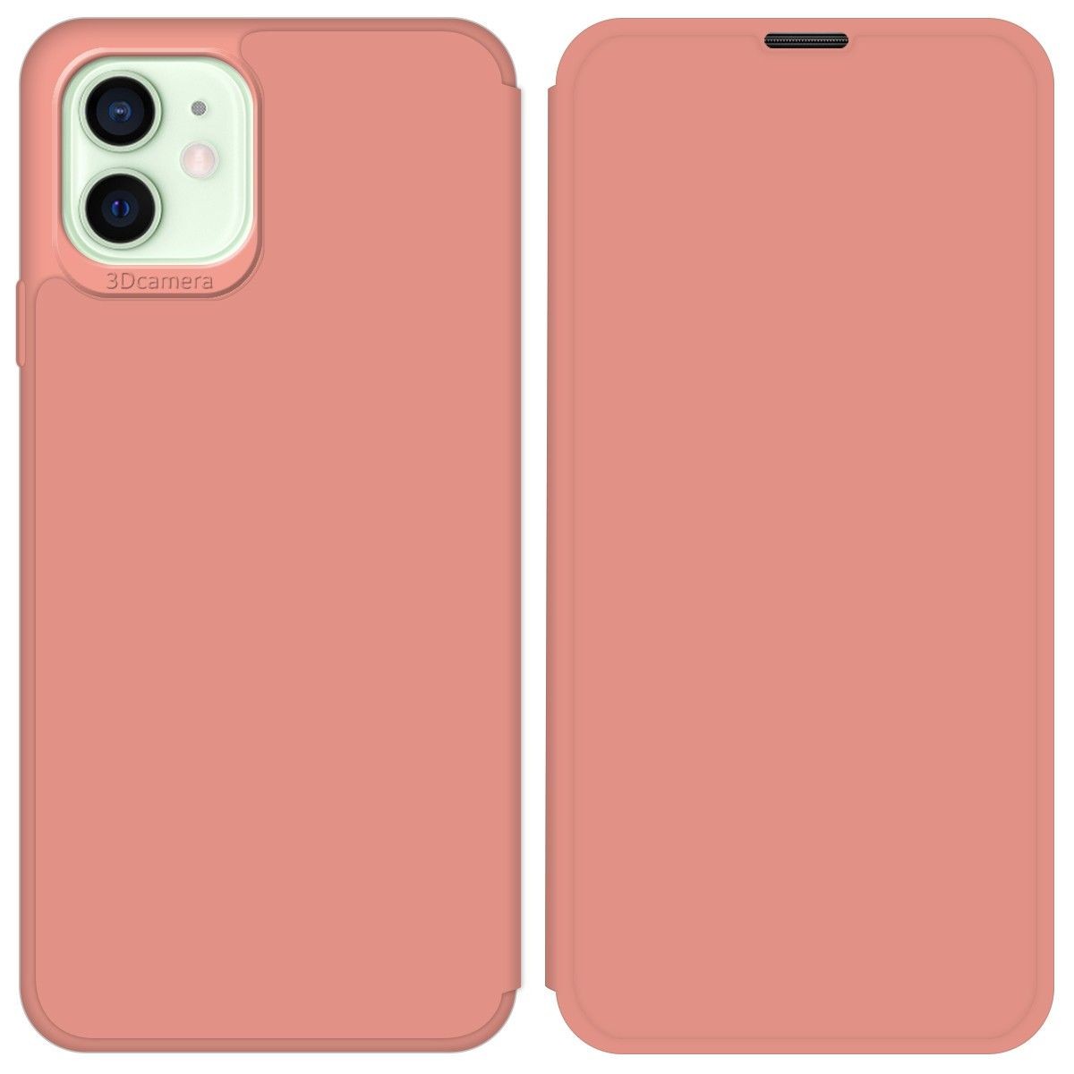 Funda Silicona Líquida con Tapa para Iphone 12 Mini (5.4) color Rosa Pastel