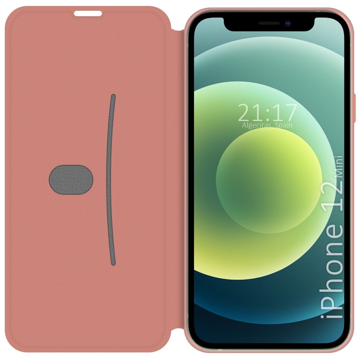 Funda Silicona Líquida con Tapa para Iphone 12 Mini (5.4) color Rosa Pastel