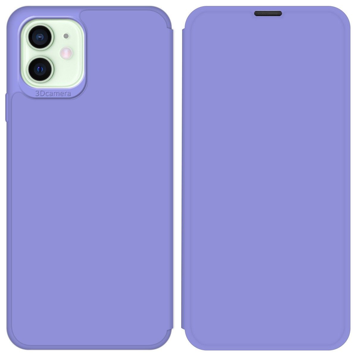 Funda Silicona Líquida con Tapa para Iphone 12 Mini (5.4) color Morado Pastel