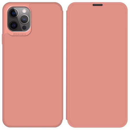 Funda Silicona Líquida con Tapa para Iphone 12 Pro Max (6.7) color Rosa Pastel