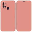 Funda Silicona Líquida con Tapa para Samsung Galaxy A21s color Rosa Pastel