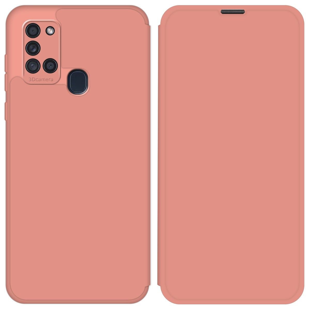 Funda Silicona Líquida con Tapa para Samsung Galaxy A21s color Rosa Pastel