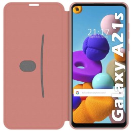 Funda Silicona Líquida con Tapa para Samsung Galaxy A21s color Rosa Pastel 2